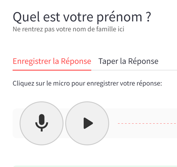 Aperçu de l'application d'enregistrement