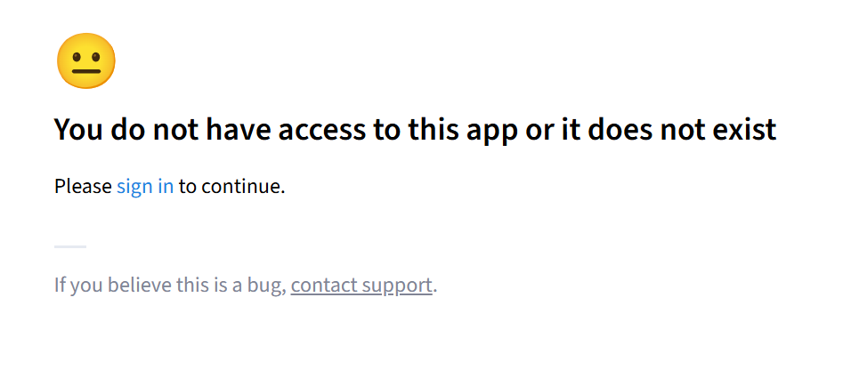 Écran de connexion à l'application